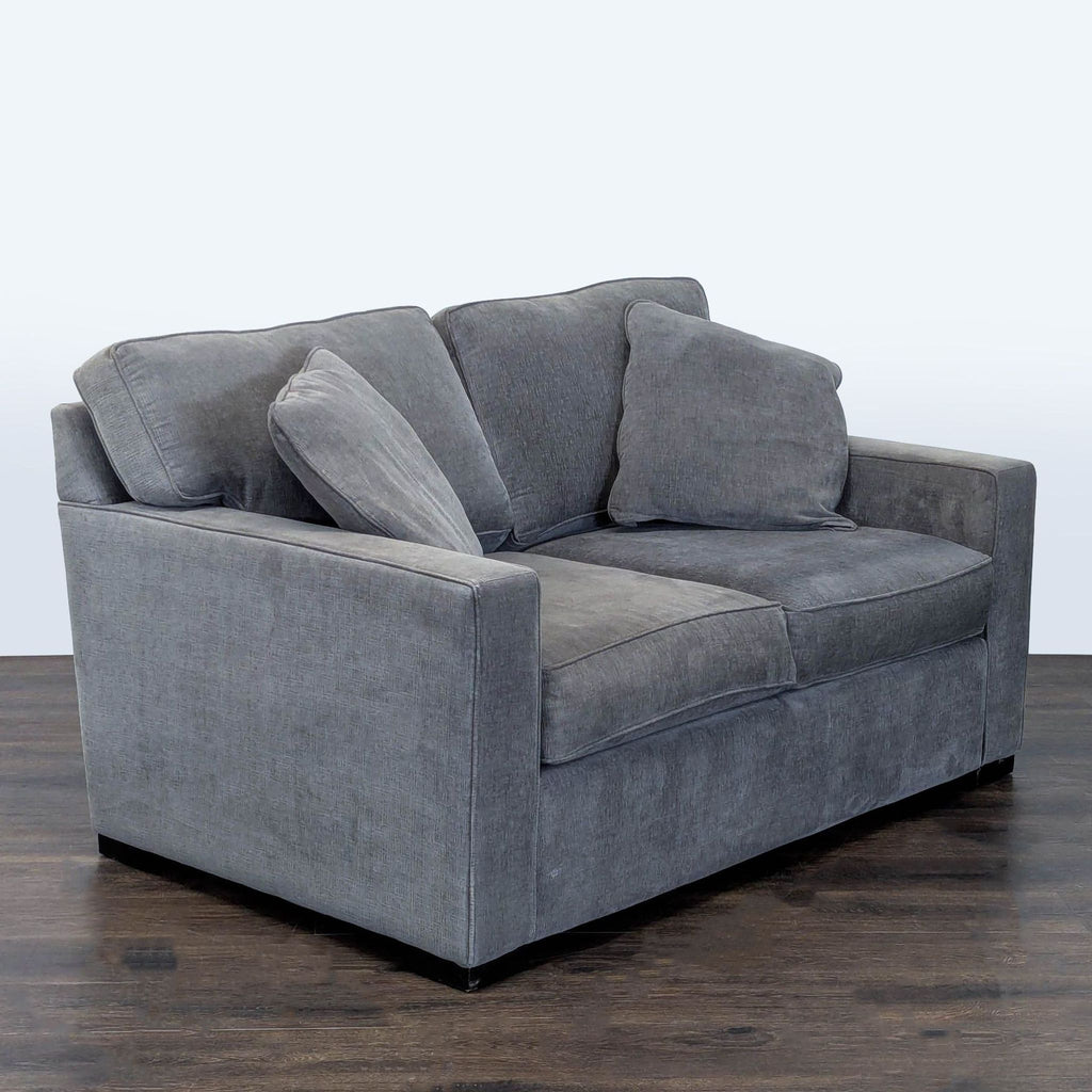 Jonathan Louis Modern Gray Loveseat with Loose Back Cushions
