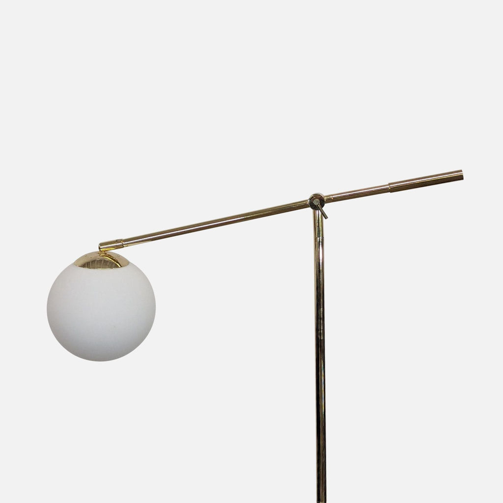 Modern Adjustable Brass Floor Lamp with Globe Shade