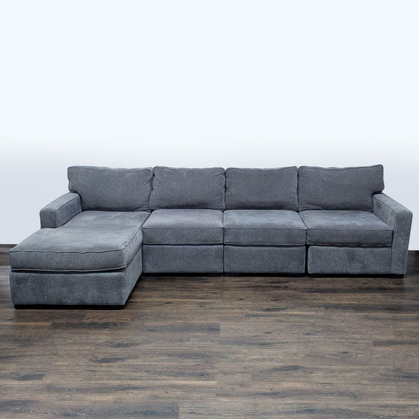 Jonathan Louis Gray Fabric Sectional Sofa with Chaise - Comfortable & Spacious - Accepted Offer (30.36% discount)
