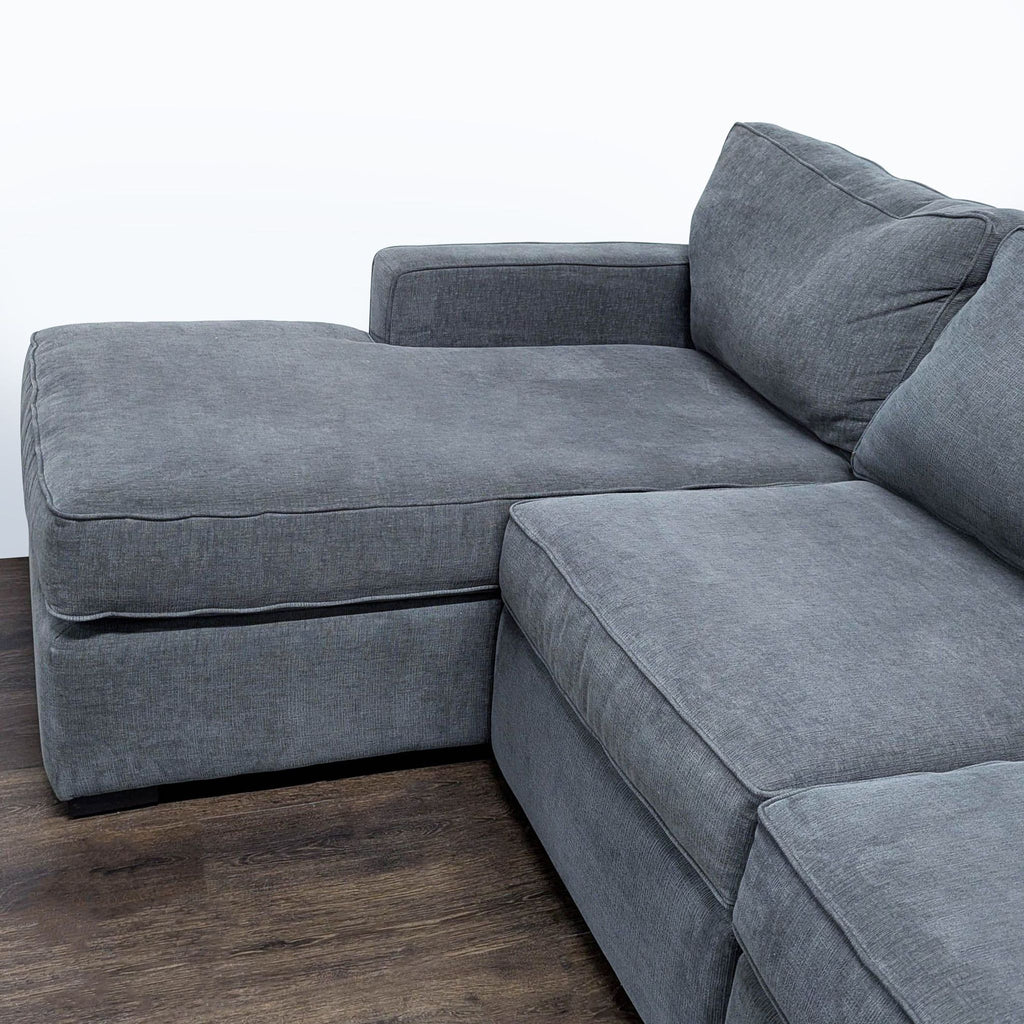 Jonathan Louis Gray Fabric Sectional Sofa with Chaise - Comfortable & Spacious - Accepted Offer (30.36% discount)