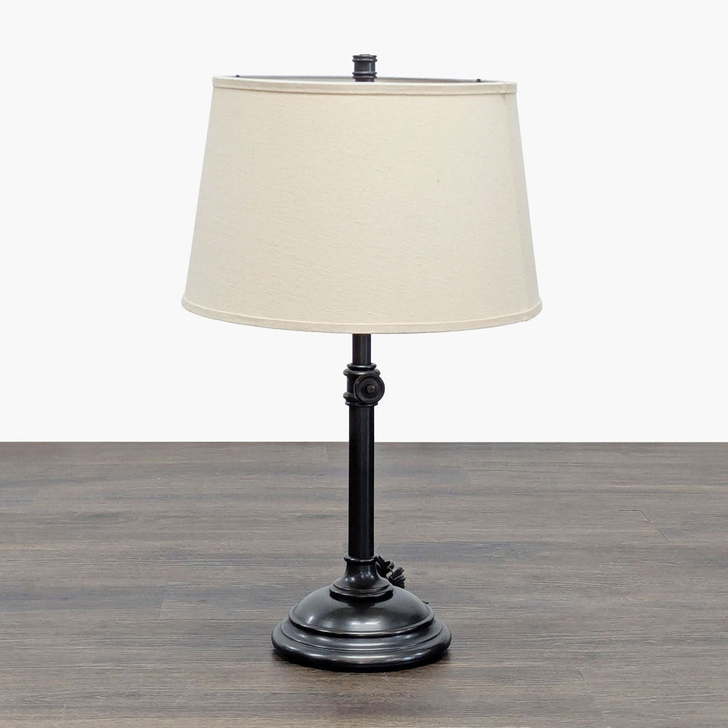 Classic Adjustable Table Lamp with Beige Fabric Shade