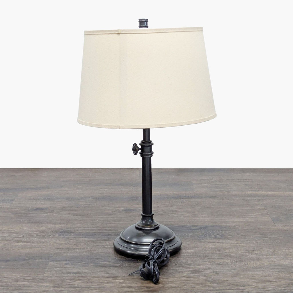 Classic Adjustable Table Lamp with Beige Fabric Shade
