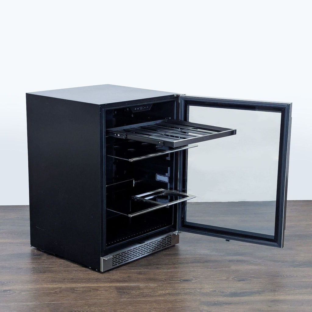 Zephyr Stainless Steel Refrigerator with Glass Door, Compact Design