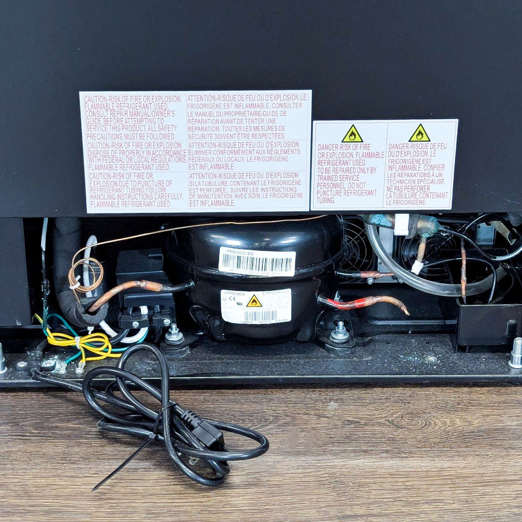 Zephyr Stainless Steel Refrigerator with Glass Door, Compact Design