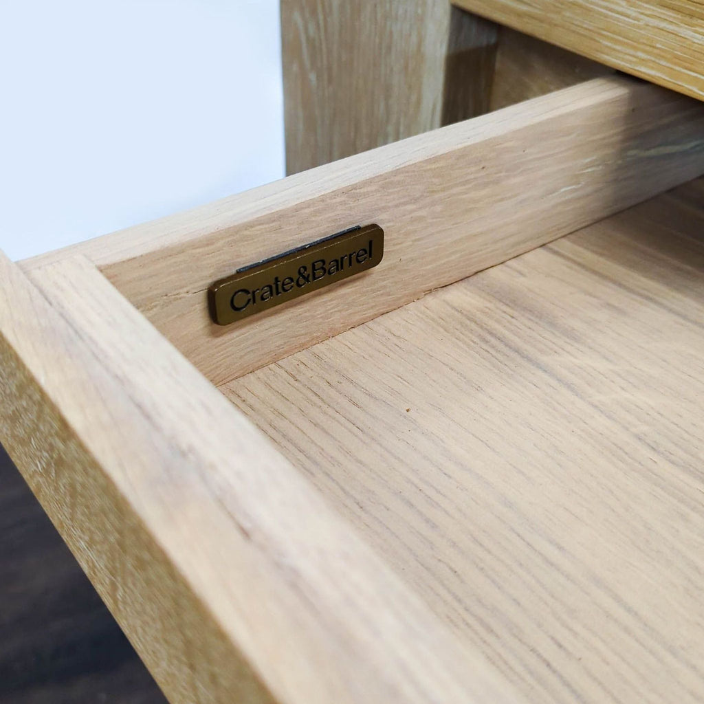 Crate and Barrel Terra Light Wood Desk with Two Drawers