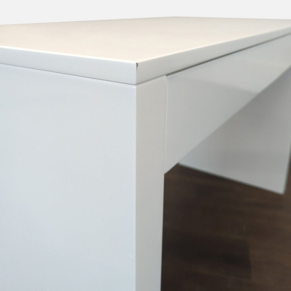 CB2 Runway Modern White Desk with Two Drawers