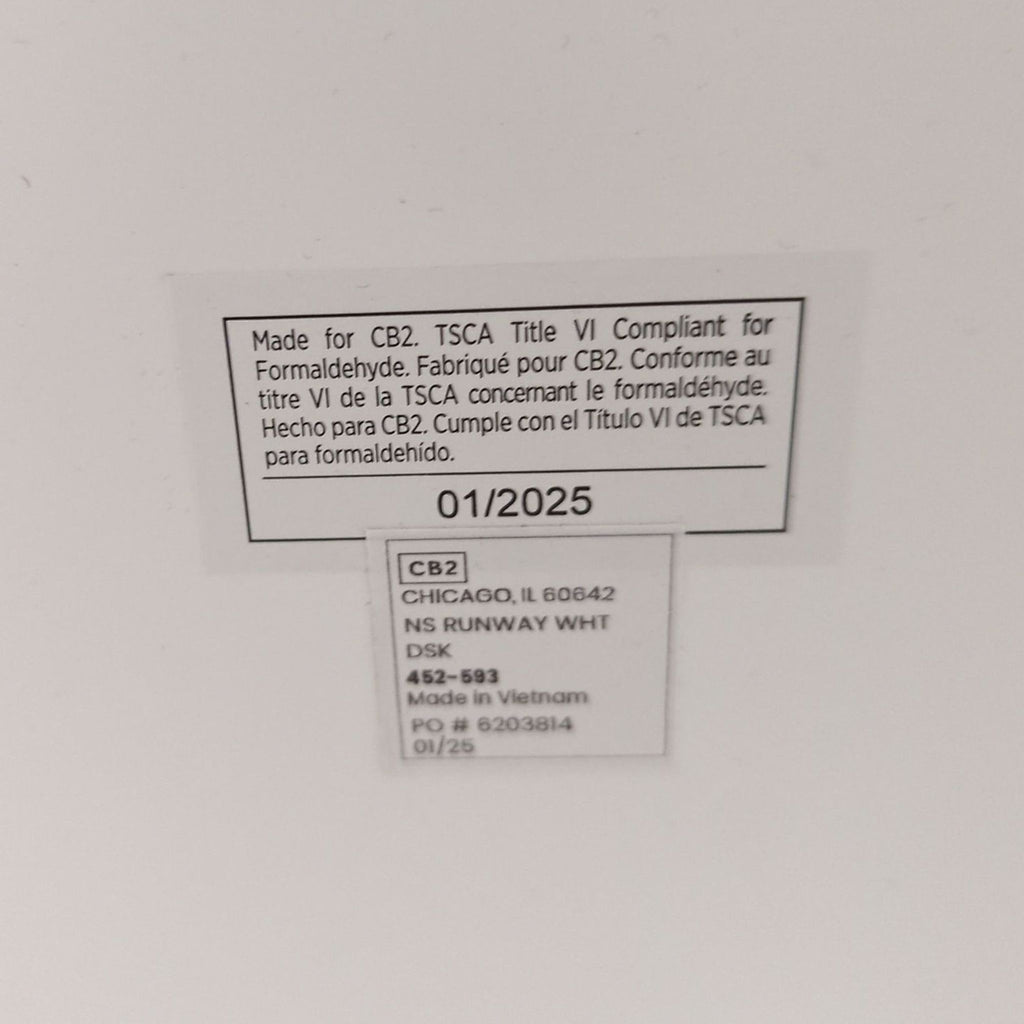 CB2 Runway Modern White Desk with Two Drawers