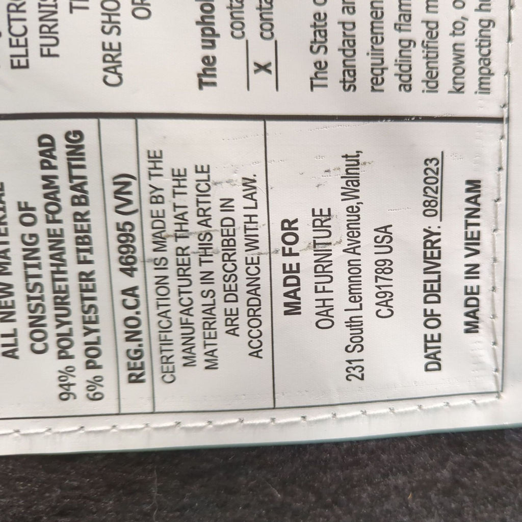 OAH Furniture 3-Seat Modular Gray Chenille Sectional Sofa