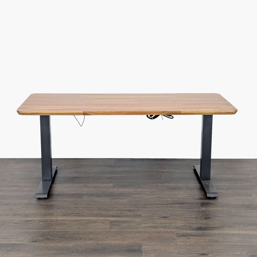 Varidesk Electric Adjustable Standing Desk with Wood Finish