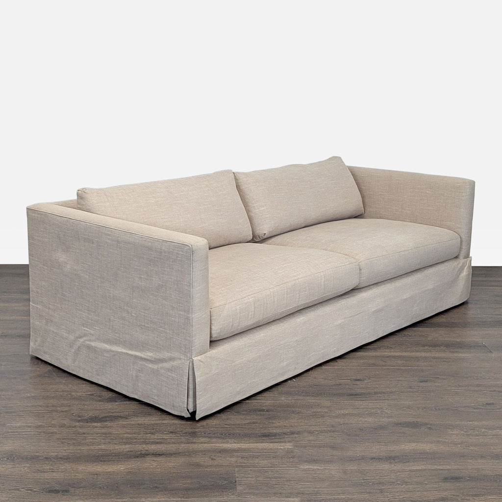 Crate and Barrel Magritte Modern Beige Loveseat with Removable Cushions