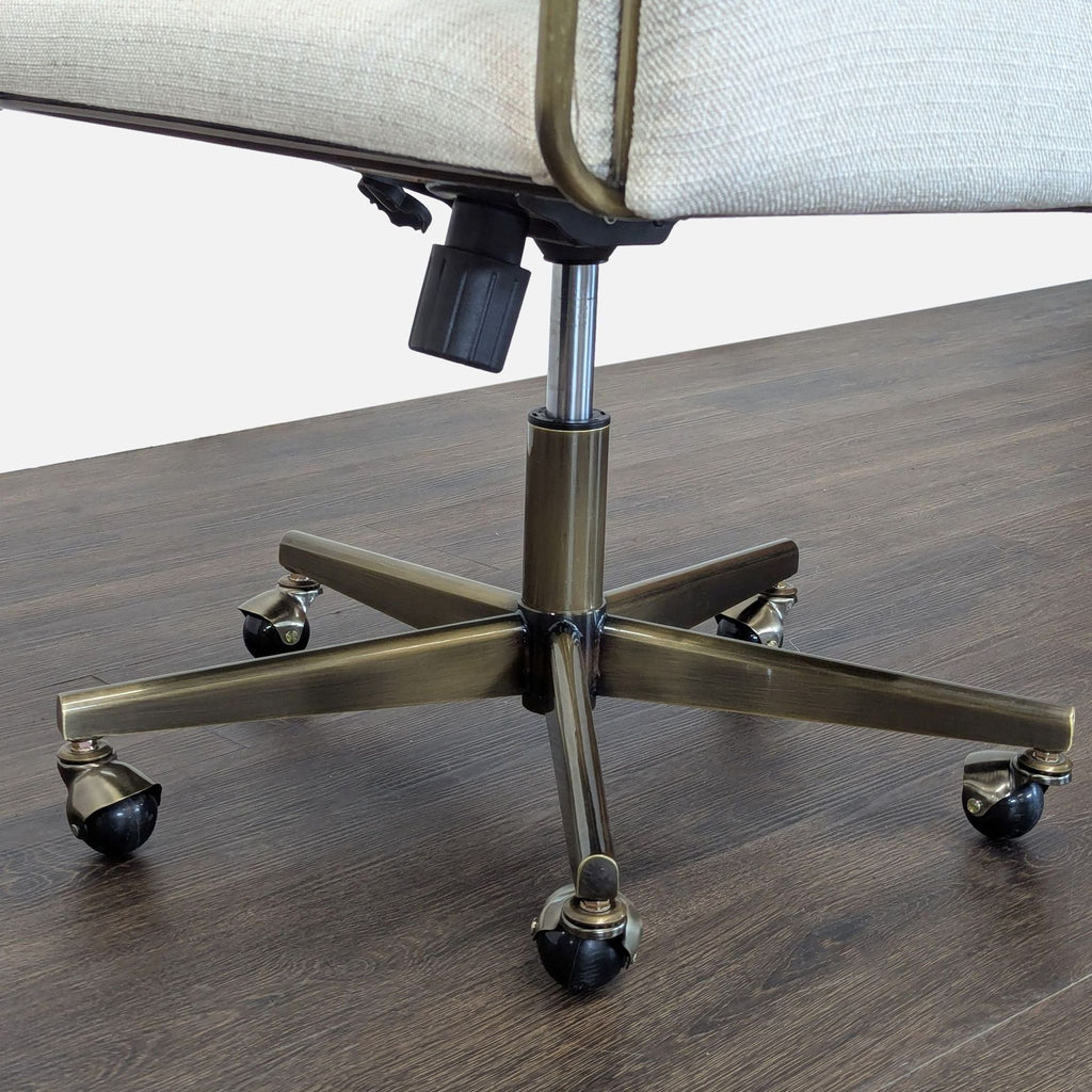 Crate and Barrel Modern Upholstered Office Chair with Metal Base