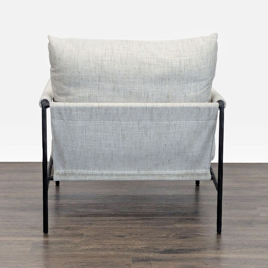Crate and Barrel Valle Modern Lounge Chair with Black Metal Frame