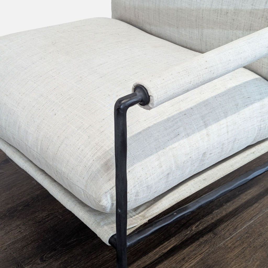 Crate and Barrel Valle Modern Lounge Chair with Black Metal Frame