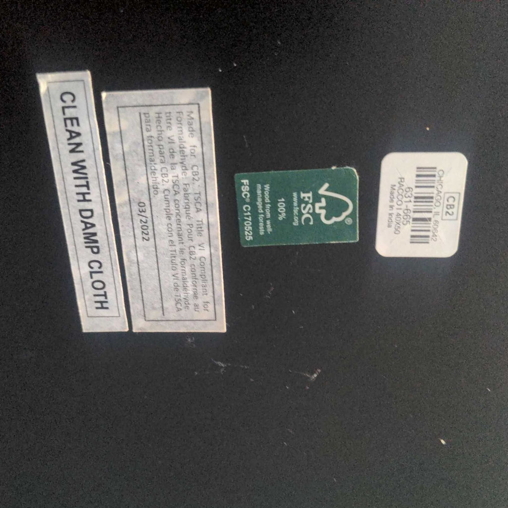 CB2 Racco I Modern Geometric Black Wall Art Panel