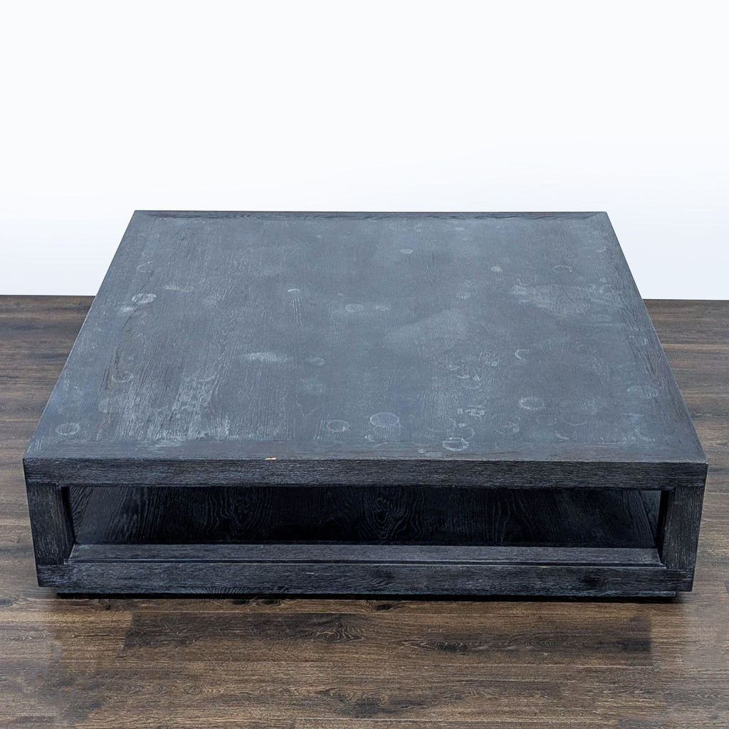 Square Wood Coffee Table with Shelf