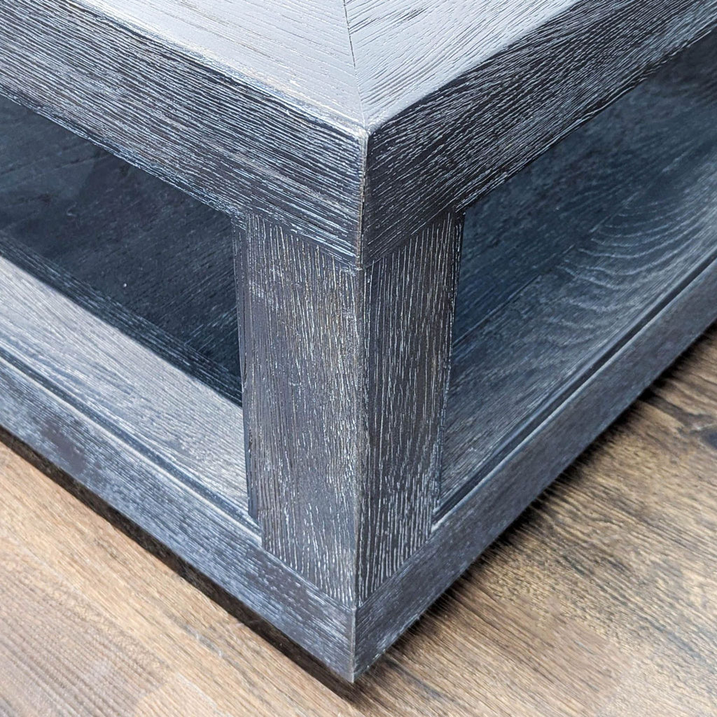Square Wood Coffee Table with Shelf