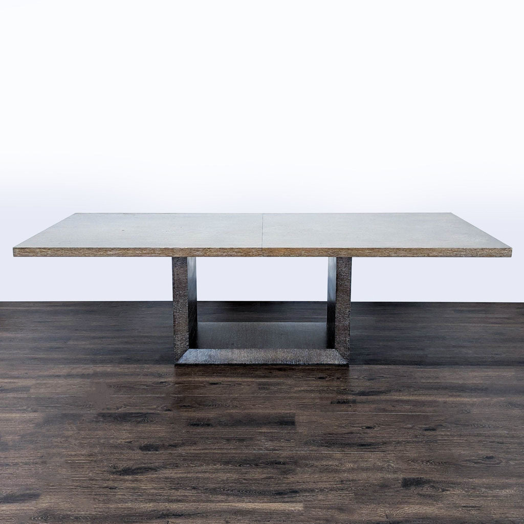 Moniker Home Modern Extendable Dining Table  with  8 Restoration Hardware Leather Chairs - Accepted Offer (25.51% discount)