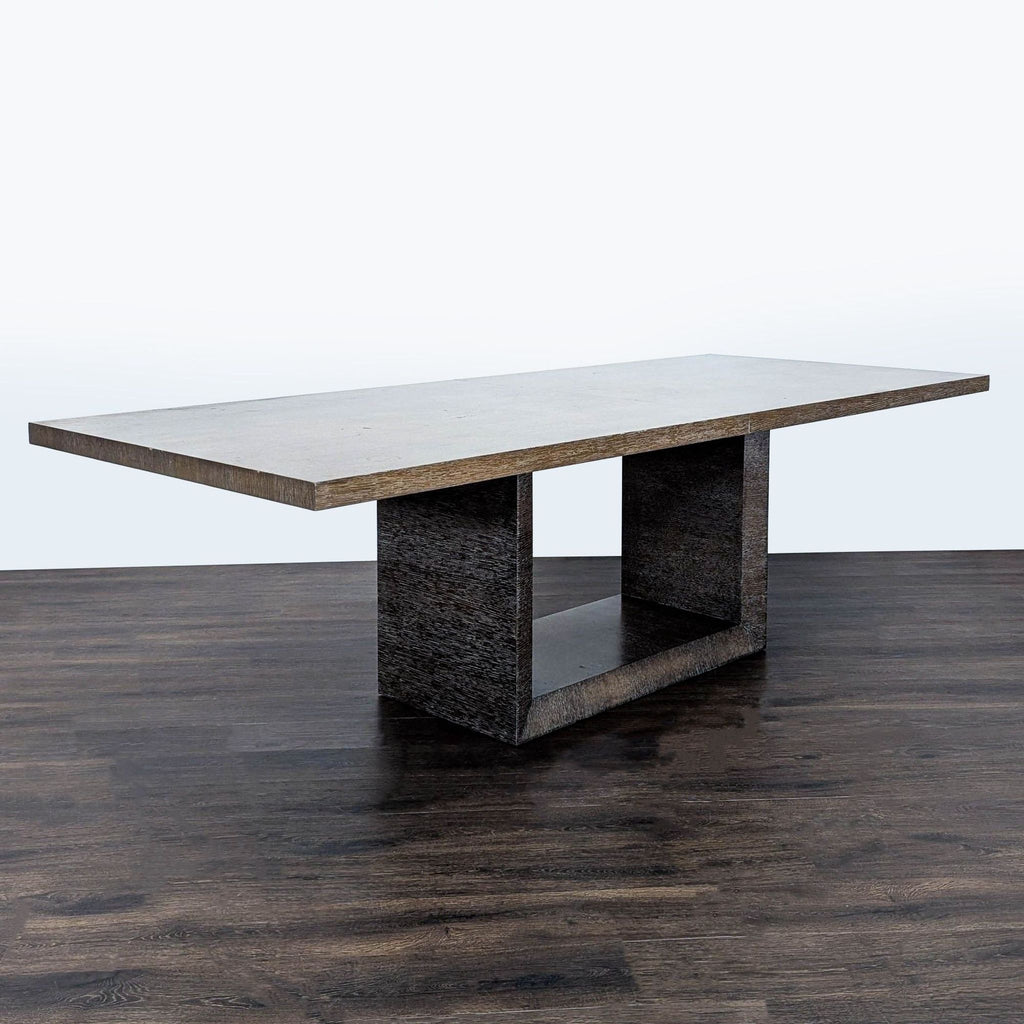 Moniker Home Modern Extendable Dining Table  with  8 Restoration Hardware Leather Chairs - Accepted Offer (25.51% discount)