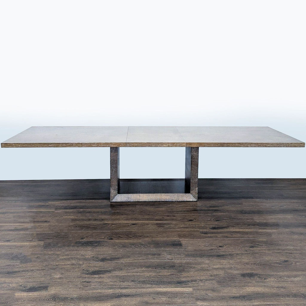 Moniker Home Modern Extendable Dining Table  with  8 Restoration Hardware Leather Chairs - Accepted Offer (25.51% discount)