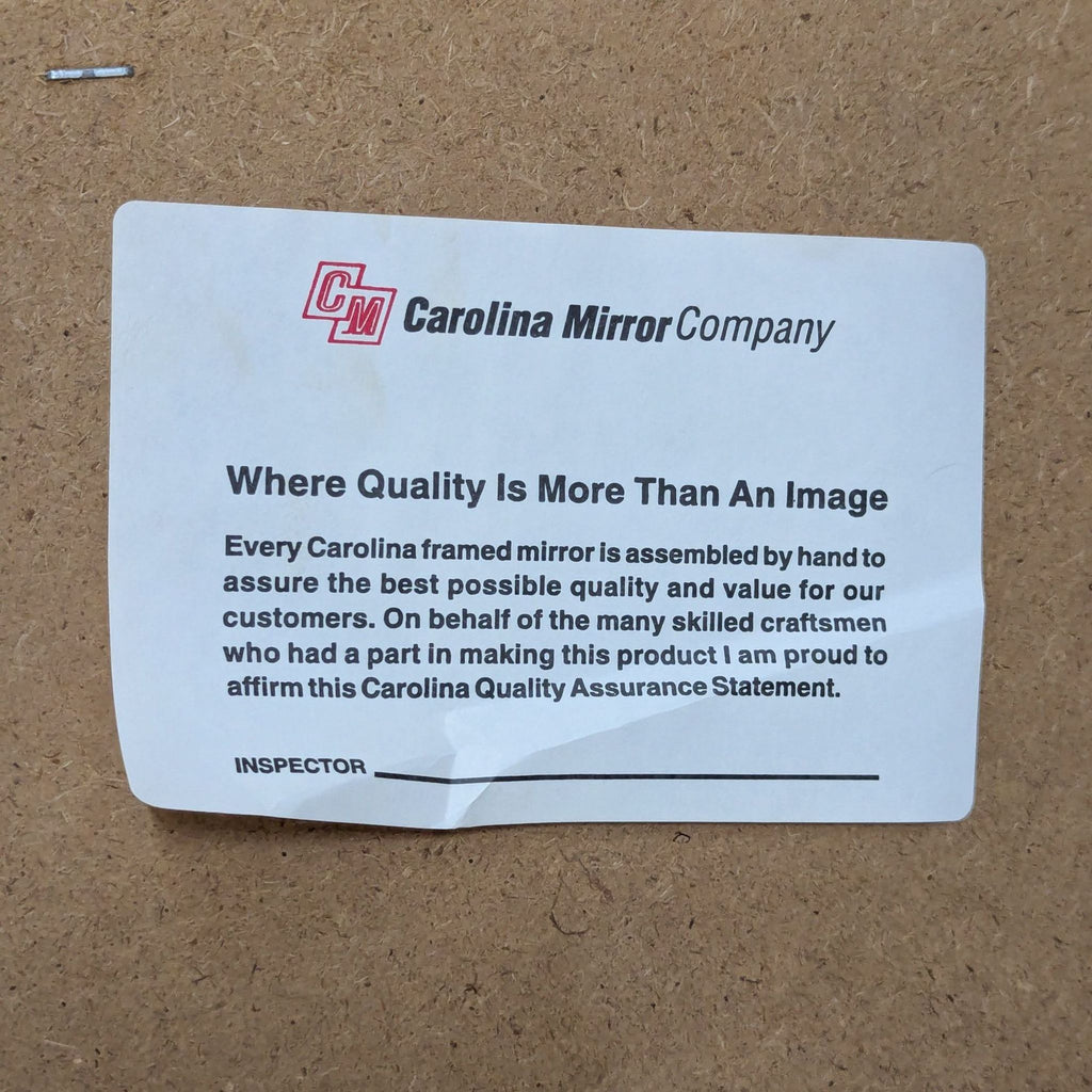 Carolina Mirror Company Carved Wood Frame Mirror