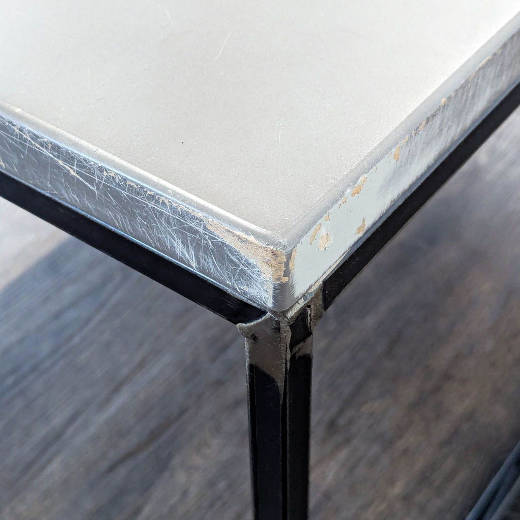 Wood Top Coffee Table on Metal Box Frame