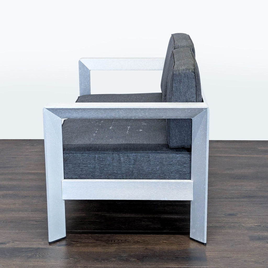 Christopher Knight Aviara Modern Gray Cushioned 2-Seater Chair with Aluminum Frame