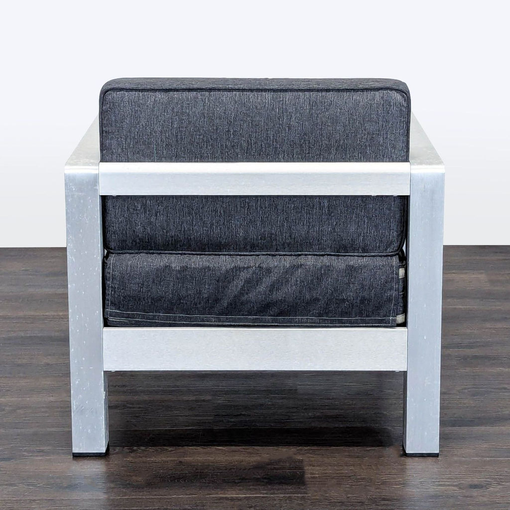 Christopher Knight Aviara Modern Outdoor Armchair with Aluminum Frame and Dark Gray Cushions
