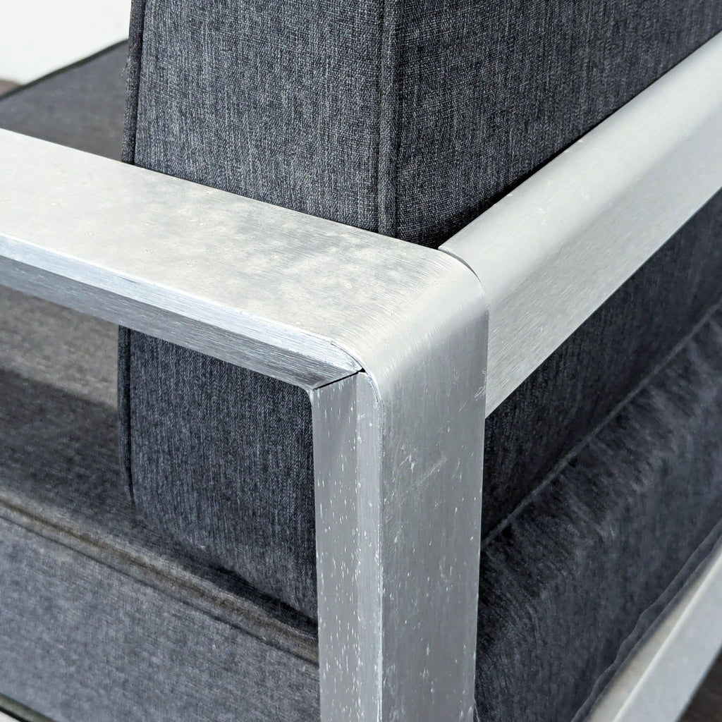 Christopher Knight Aviara Modern Outdoor Armchair with Aluminum Frame and Dark Gray Cushions