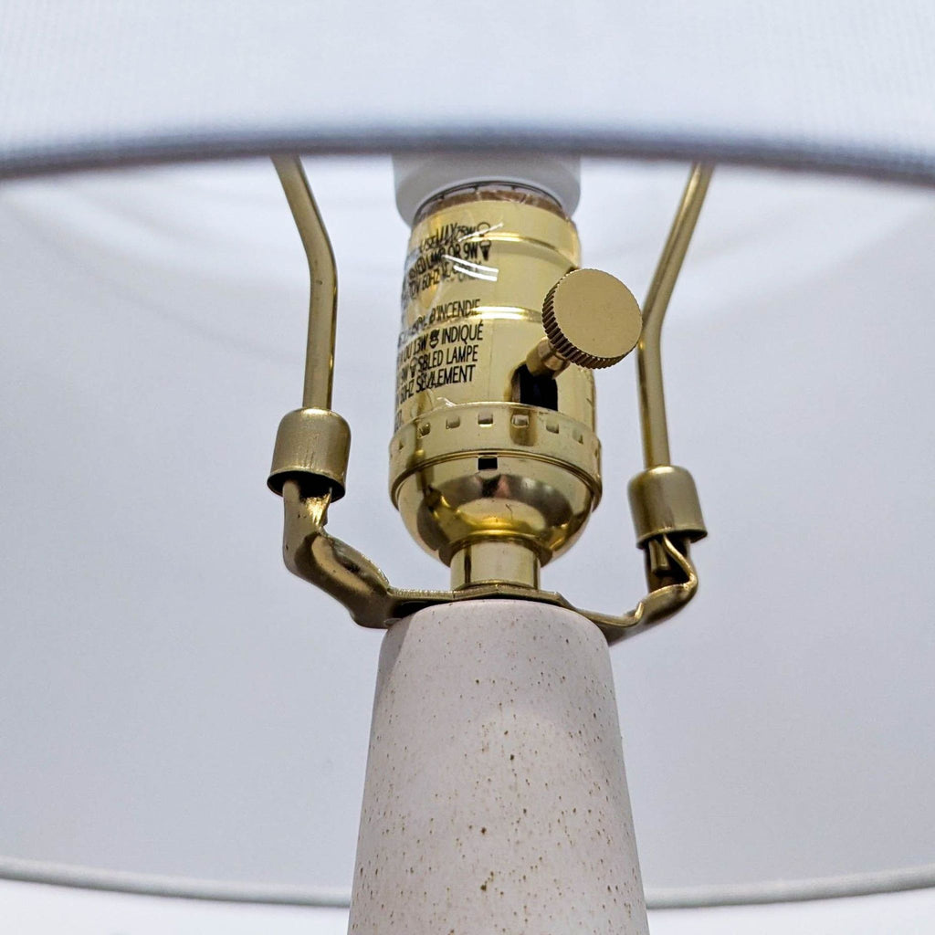 West Elm Modern Ceramic Table Lamp with Wooden Base