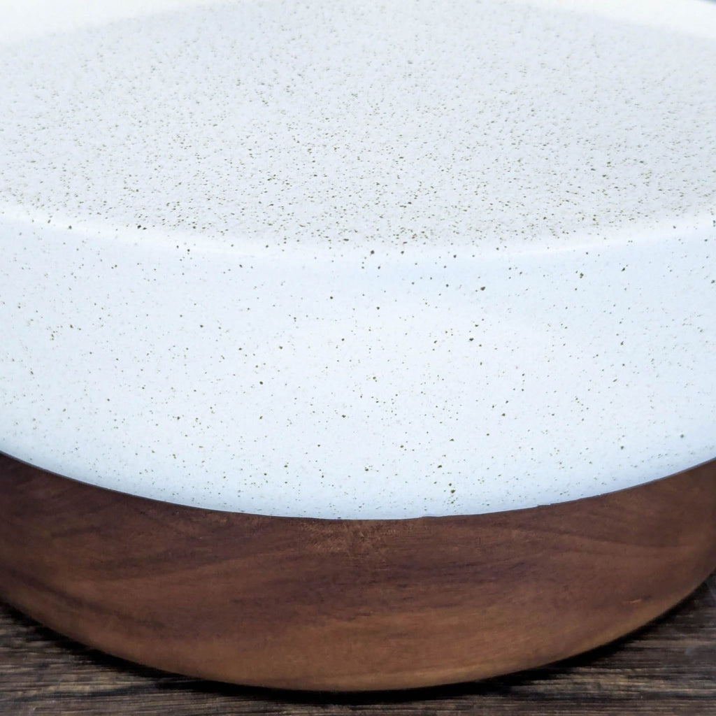 West Elm Modern Ceramic Table Lamp with Wooden Base