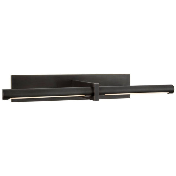 Bronze-finished Visual Comfort picture light showcases modern style, ideal for art or photo illumination.