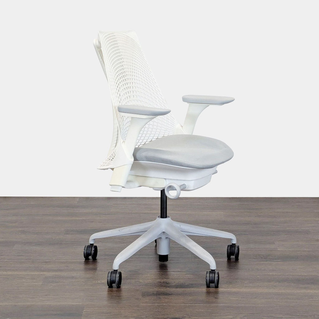 Herman Miller Sayl White Ergonomic Office Chair with Adjustable Armrests