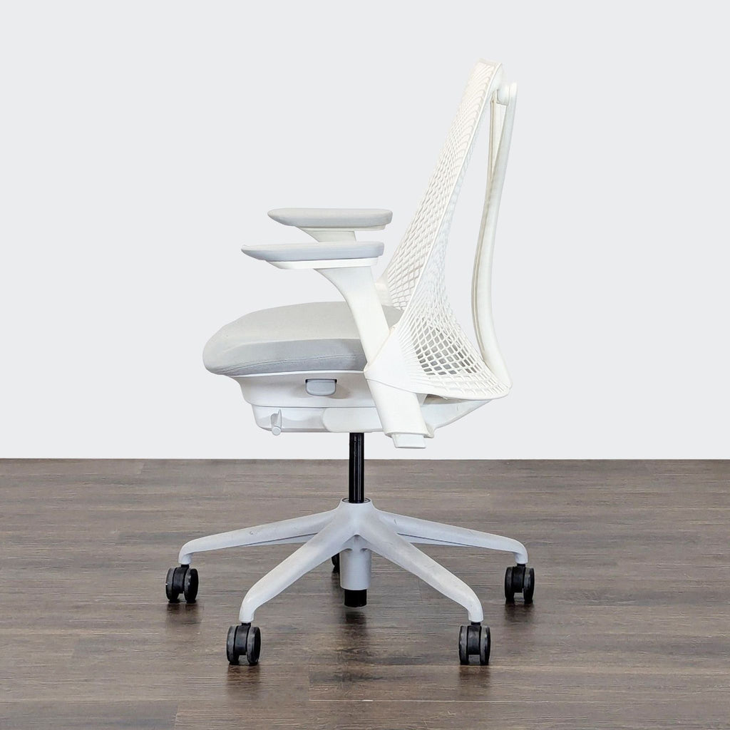 Herman Miller Sayl White Ergonomic Office Chair with Adjustable Armrests