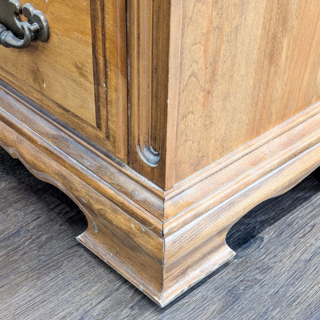 Vintage 8-Drawer Wooden Dresser with Cabinet and Decorative Handles
