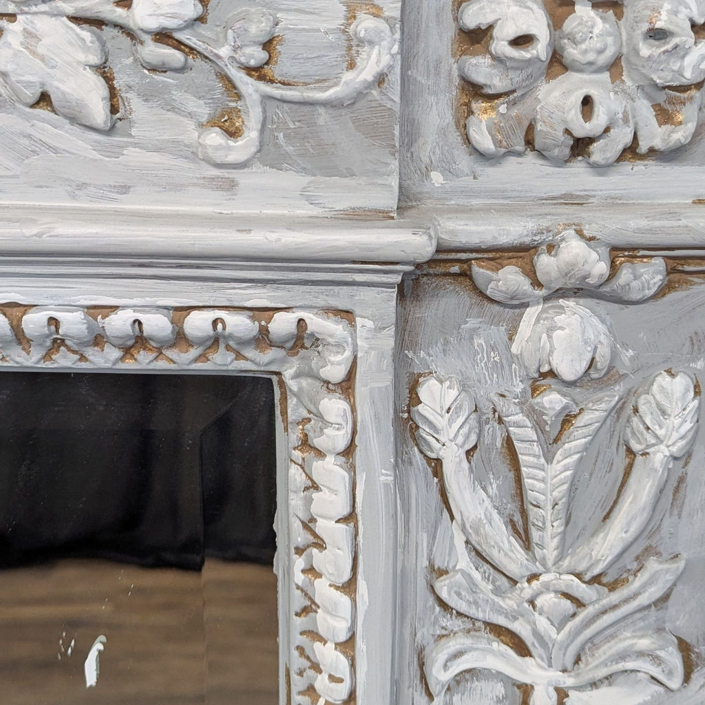 3. Stylish Goalmaker mirror featuring a white-washed frame for a bright look.