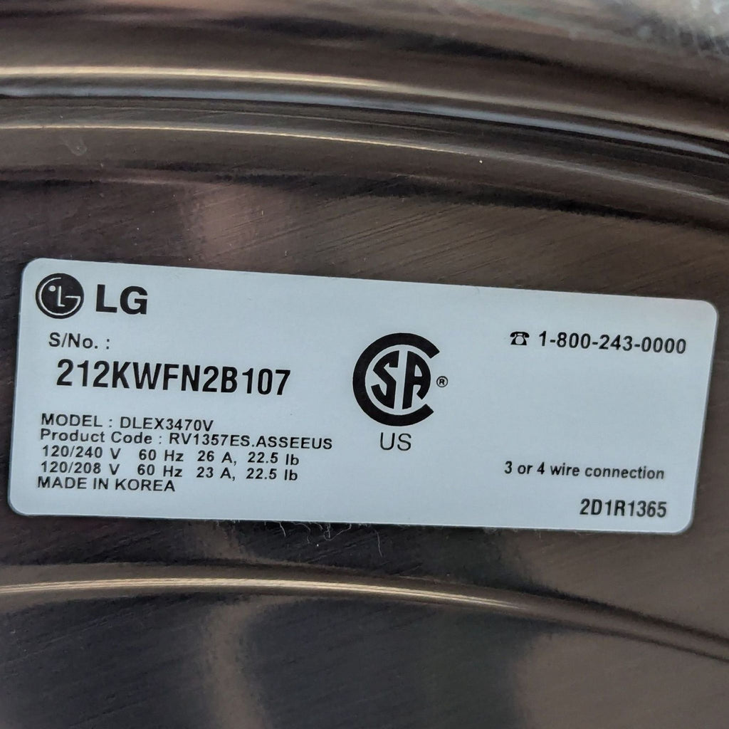 LG Ultra Large Capacity Electric Dryer with TrueSteam Technology