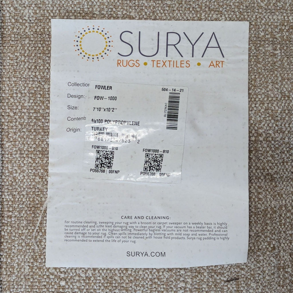 Surya Fowler Modern Geometric Area Rug – Gray & Beige, 7’10” x 10’2”