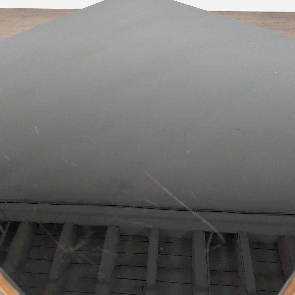 Vintage Glass Top Carved End Table