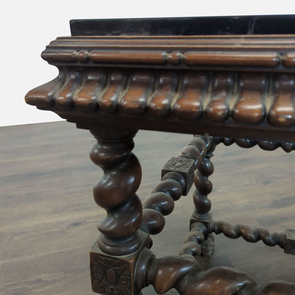 Vintage Glass Top Carved End Table - Accepted Offer (61.29% discount)