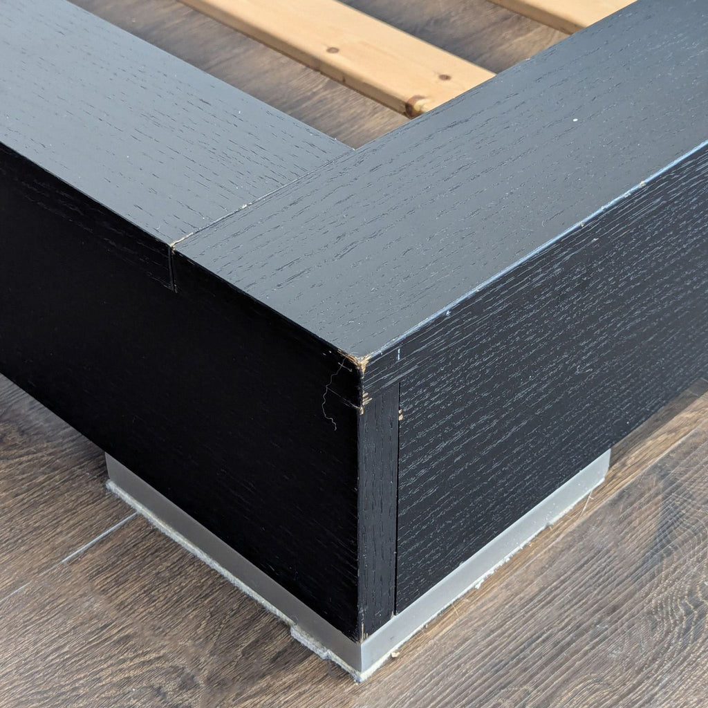 BoConcept Modern Black Queen Size Bed Frame with Upholstered Headboard