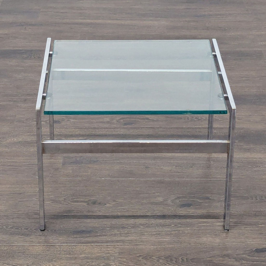 Glass and Chrome End Table