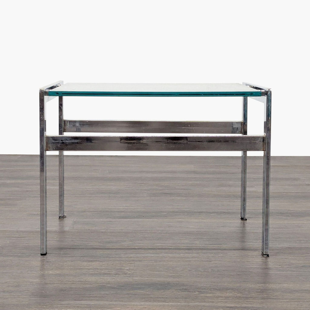 Glass and Chrome End Table