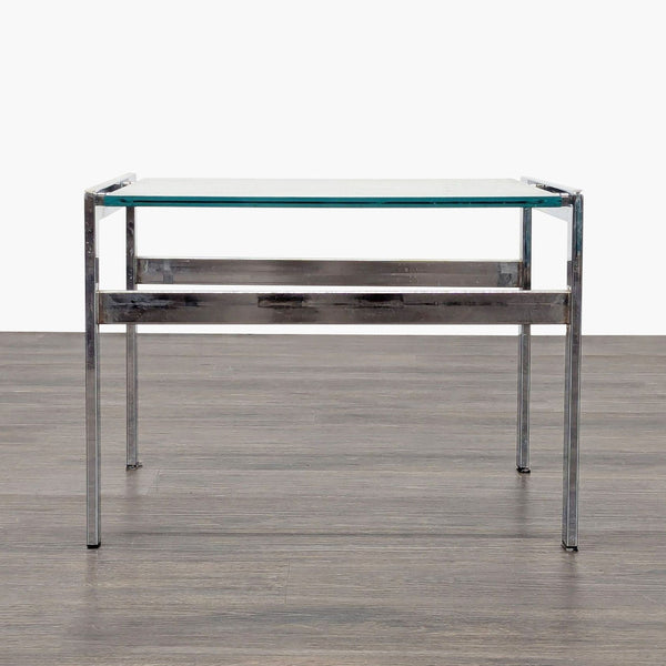 Glass and Chrome End Table