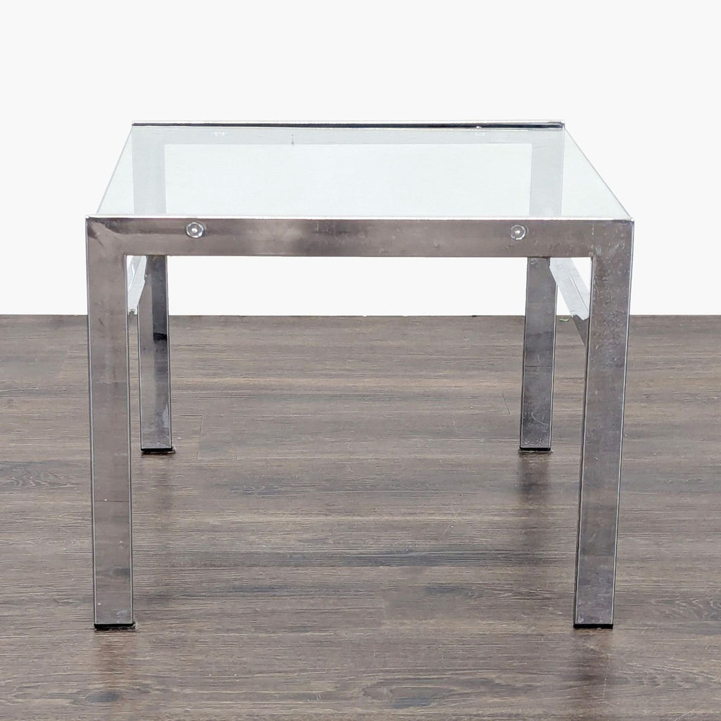 Glass and Chrome End Table