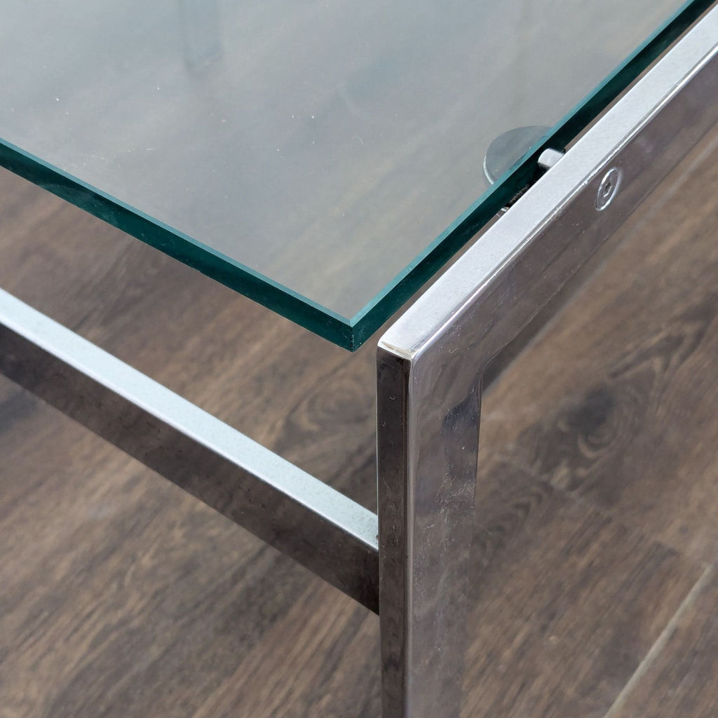 Glass and Chrome End Table