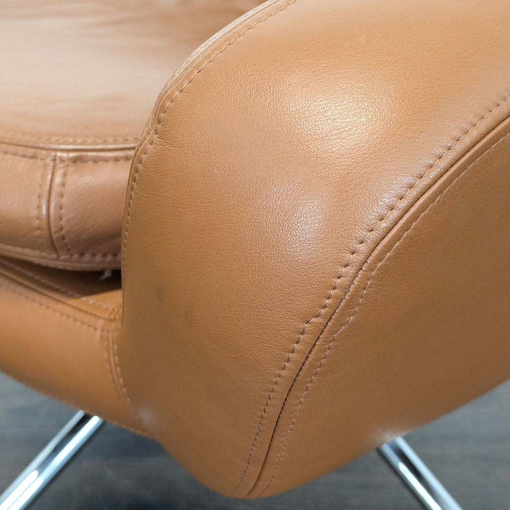 Design Within Reach Noomi Modern Brown Leather Lounge Chair