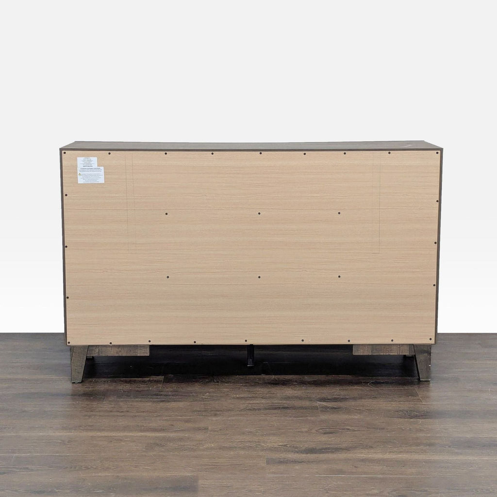 Crown Mark Modern Rustic 6-Drawer Dresser with Black Drawer Pulls