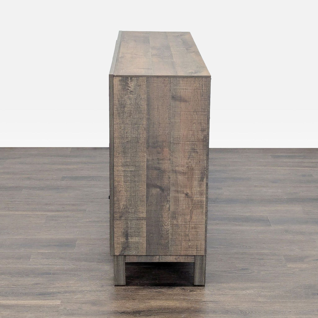 Crown Mark Modern Rustic 6-Drawer Dresser with Black Drawer Pulls