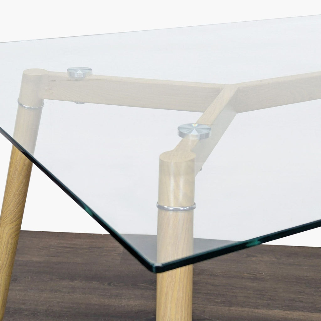 Glass Top Dining Table on Metal Base