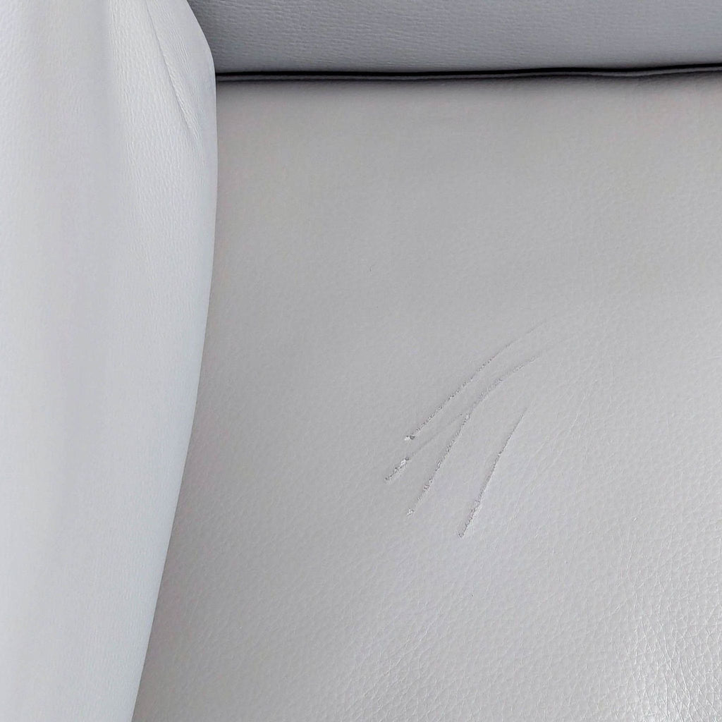 Design Within Reach Como Modern Grey Leather Loveseat with Chrome Legs